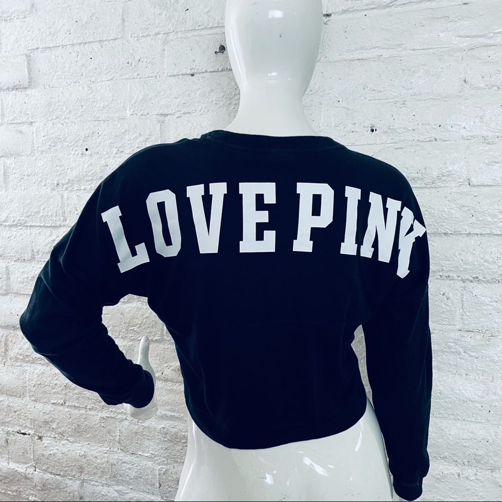pink Victoria secret cropped pullover sweater black size S - Picture 4 of 6